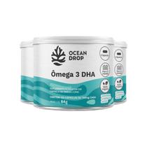 Kit 3 Ômega 3 DHA 700mg Ocean Drop Vegano 120 Cápsulas