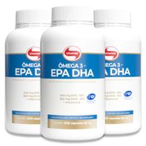 Kit 3 Ômega 3 EPA DHA 1g Vitafor 240 Cápsulas