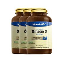 Kit 3 Ômega 3 Fish Oil 1000mg 90 Softgels Vitaminlife