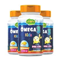 Kit 3 Ômega 3 Kids 500mg 60 Cápsulas EPA DHA Unilife Vitamins