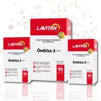 KIT 3 OMEGA 3 Lavitan mais Vitaminas 90 capsulas/unidade