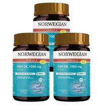 Kit 3 Ômega 3 Norwegian Fish Oil Suplemento Cardio e Cerebral