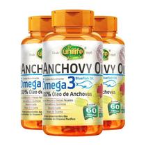 Kit 3 Ômega 3 Óleo De Anchovas 60 Cápsulas Unilife Kit 3 Ômega 3 Óleo De Anchovas 60 Cápsulas Unilife