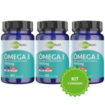 Kit 3 Ômega 3 QualyNutri 1000mg Suplemento de Óleo de Peixe Rico em EPA e DHA Combo 180 Cápsulas Softgel Suporte Nutricional Kit 3 Ômega 3 QualyNutri 1000mg Suplemento de Óleo de Peixe Rico em EPA e DHA Combo 180 Cápsulas Softgel Suporte Nutricional
