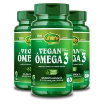 Kit 3 Ômega 3 Vegetal Unilife 60 Cápsulas Kit 3 Ômega 3 Vegetal Unilife 60 Cápsulas