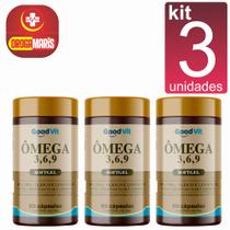 kit 3 Omega 3,6,9 Soft Gel 60caps Good Vit melhora função cerebral