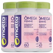 Kit 3 Ômega Femme Suplemento 1000mg Com 60 Cápsulas - Maltta Kit 3 Ômega Femme Suplemento 1000mg Com 60 Cápsulas - Maltta