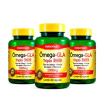Kit 3 Ômega GLA Triplo 3-6-9 60 Capsulas Maxinutri