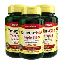Kit 3 Ômega GLA Triplo 3-6-9 60 Capsulas Maxinutri Kit 3 Ômega GLA Triplo 3-6-9 60 Capsulas Maxinutri