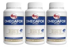 Kit 3 Ômegafor Plus 1000 mg Vitafor EPA DHA Ômega 3