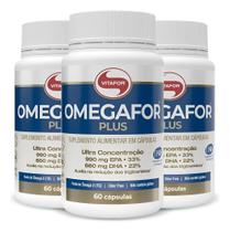 Kit 3 Omegafor Plus Da Vitafor 60 Cápsulas Ômega 3 Sabor Sem