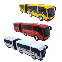 Kit 3 Ônibus Articulado Metropolitan Bus Brinquedo Infantil