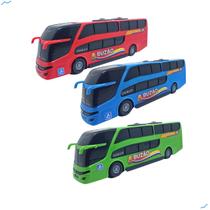 kit 3 Onibus Busão Brinquedo Miniatura Infantil Criança 25cm