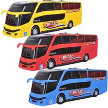 Kit 3 Ônibus Carrinho De Brinquedo Buzão 2 Andares Infantil