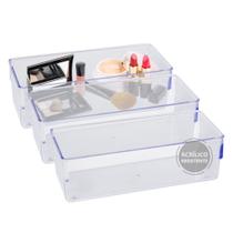 Kit 3 Organizador Armario/Escritório Acrílico 11,5x34,8 Kit 3 Organizador Armario/Escritório Acrílico 11,5x34,8