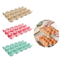 Kit 3 Organizador Bandeja Porta Ovo Em Plástico Para 15 Ovos