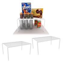 Kit 3 Organizador de Armário Multiuso Médio de 33cm Prateleira Aramado Branco