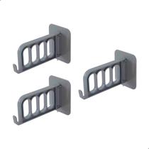 Kit 3 Organizador de Cabides com 4 Espaços Gancho Autoadesivo 11,3x7,5x6cm