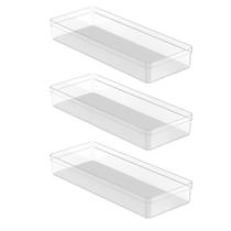 Kit 3 Organizador De Gaveta Cozinha Quarto Objetos Multiuso Clear - OGC 700 Ou