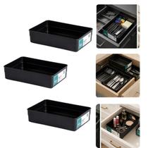 Kit 3 Organizador De Gaveta Modular Multiuso Paramount 22,5X15X5CM