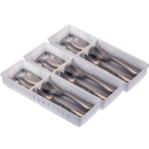 Kit 3 Organizador De Gavetas Com Separador Móvel 35x12x5 Cm