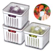 Kit 3 Organizador De Geladeira Acrílico 2,8 Litros Verduras