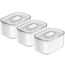 Kit 3 Organizador De Geladeira Ou Clear Fresh 650ml Natural Kit 3 Organizador De Geladeira Ou Clear Fresh 650ml Natural