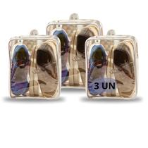 Kit 3 Organizador de Roupa Multiuso Reutilizáveis Transparente TAM M