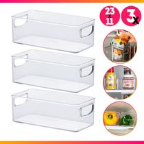 Kit 3 Organizador Diamond 23 x 11 x 8 cm Cesto Caixa Organizadora de Geladeira Acríico - Paramount Kit 3 Organizador Diamond 23 x 11 x 8 cm Cesto Caixa Organizadora de Geladeira Acríico - Paramount