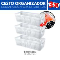 Kit 3 Organizador Geladeira Cesto Transparente Cozinha 3 L - Usual Utilidades