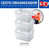 Kit 3 Organizador Geladeira Cesto Transparente Cozinha 4 L Kit 3 Organizador Geladeira Cesto Transparente Cozinha 4 L