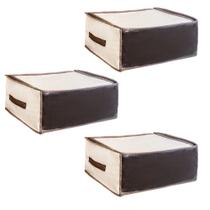 Kit 3 Organizador Guarda Roupa Multiuso Marfim Grande