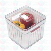 Kit 3 Organizador Modular Transparente + Cesta Verduras Frutas