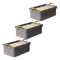 Kit 3 Organizador Multiuso Caixa Resistente Grande Dobrável