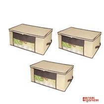 KIT 3 Organizador Multiuso Marfim Pequeno 45x45x20cm 620 VB Home