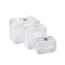 Kit 3 Organizador Necessaire Bebe Porta Objetos Transparente