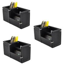 Kit 3 Organizador para Escritório ADVOC em Couro Galvani