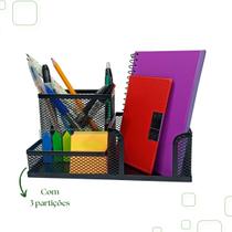 Kit 3 Organizador para Escritório com 3 Partes Preto - Markys Store