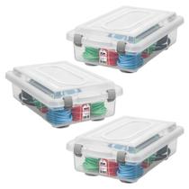 Kit 3 Organizador Plástico 2,30 Litros Jogo 3 Caixa Organizadora Conjunto Organizador De Cosméticos e Papelaria Caixa Top Stock Sanremo