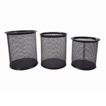 Kit 3 organizador porta lápis caneta clips em metal redondo Kit 3 organizador porta lápis caneta clips em metal redondo