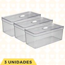 Kit 3 Organizador Porta Ovos Ideal Geladeira Armario Com Tampa