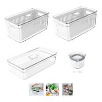 Kit 3 Organizadora De Geladeira Verduras Frutas + Kit 3 Organizadora De Geladeira Verduras Frutas +
