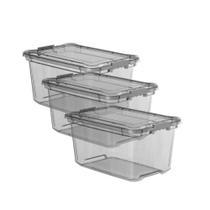 Kit 3 Organizadores 27l Plasvale Preto Kit 3 Organizadores 27l Plasvale Preto