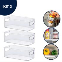 Kit 3 Organizadores Acrilico Armario Cozinha Geladeira Quarto Kit 3 Organizadores Acrilico Armario Cozinha Geladeira Quarto