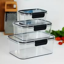 Kit 3 Organizadores Herméticos Clear com Trava 500ml 1,2L 2,1L