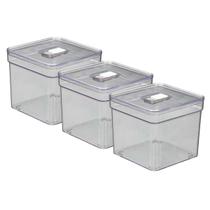 Kit 3 Organizadores Medio Quadrado Porta Acessorios Transparente