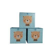 Kit 3 Organizadores Multiuso Dobrável Infantil Ursinho - Oikos Kit 3 Organizadores Multiuso Dobrável Infantil Ursinho - Oikos