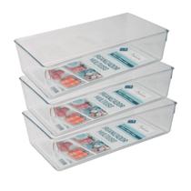 Kit 3 Organizadores Multiuso Empilhável Grande Porta Acessorios
