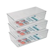Kit 3 Organizadores Multiuso Grande Obejtos Armarios Acrilico