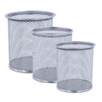 Kit 3 Organizadores Redondo Porta Lápis Caneta e Clips Em Metal Kit 3 Organizadores Redondo Porta Lápis Caneta e Clips Em Metal